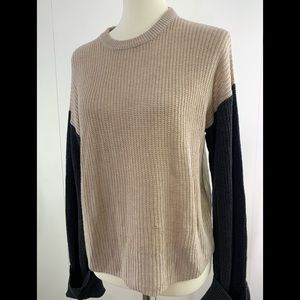 Splendid S crew neck sweater  color block black